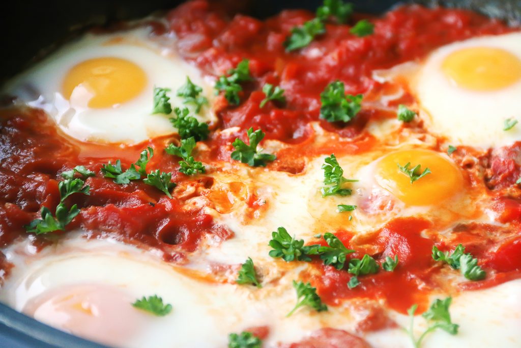 close-up shakshuka